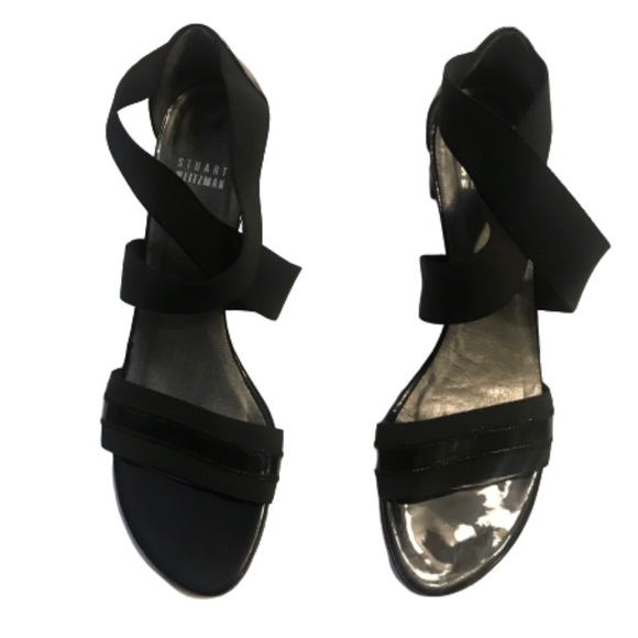 Stuart Weitzman Black Patent Leather Sandal 8.5 - Picture 3 of 7